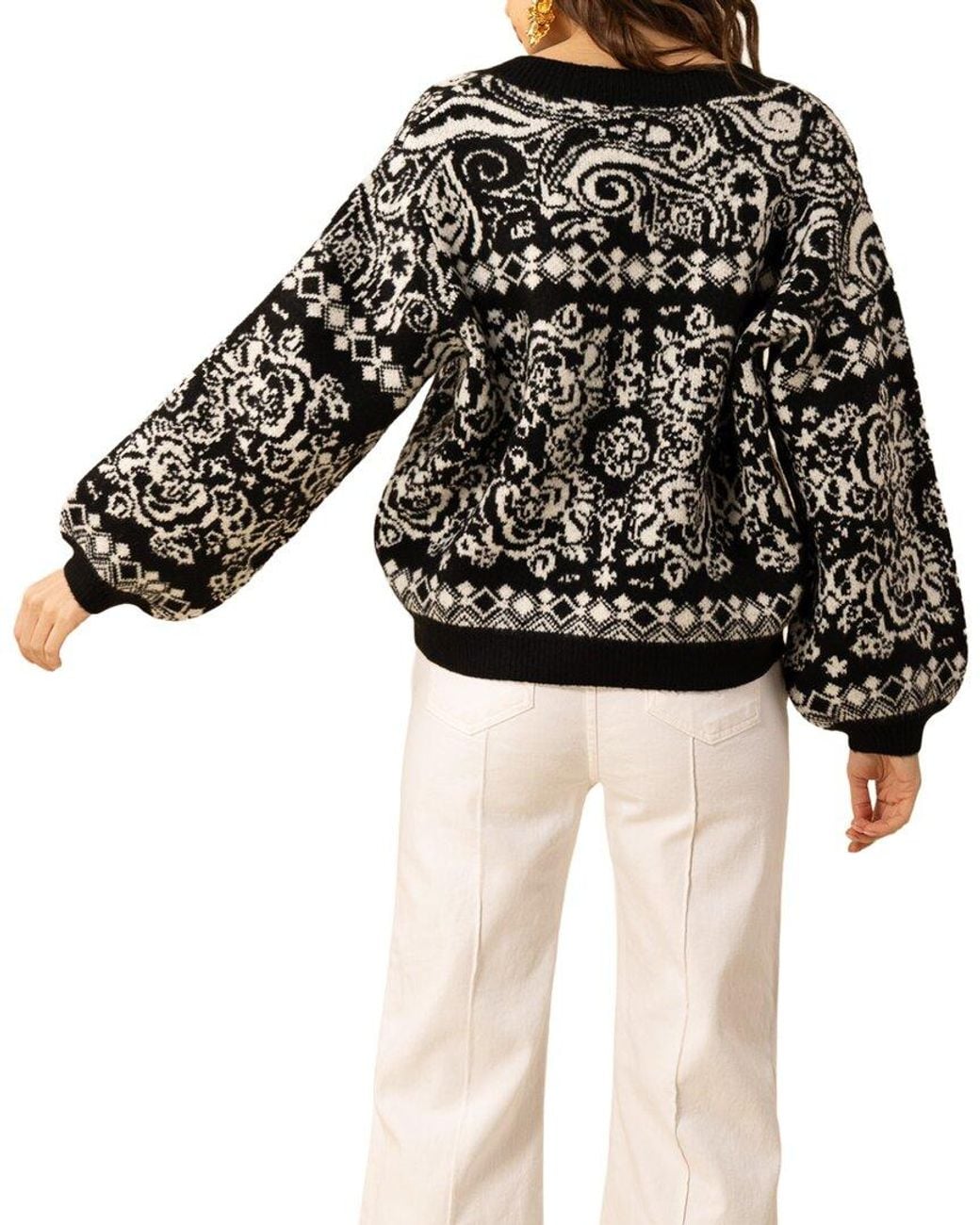 Hale Bob Black V-Neck Sweater