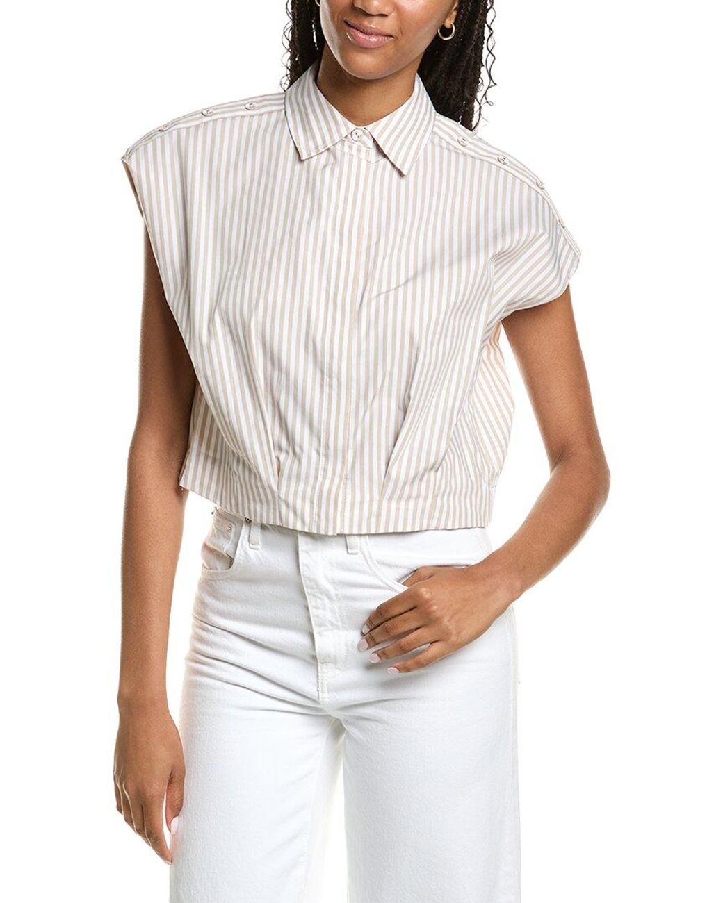 Kenneth Cole White Crop Shirt