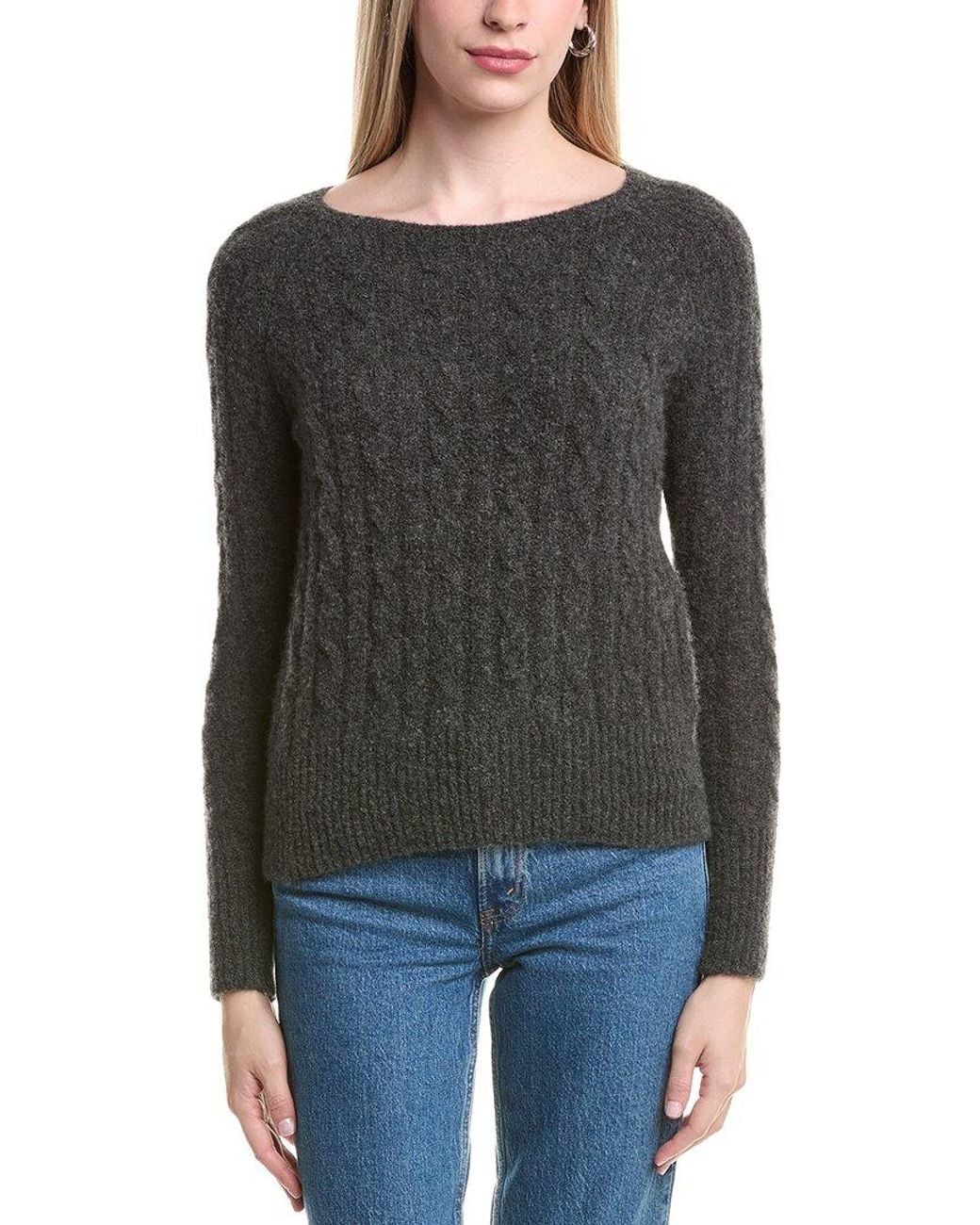 Autumn Cashmere Black Cable Cashmere & Silk-Blend Sweater