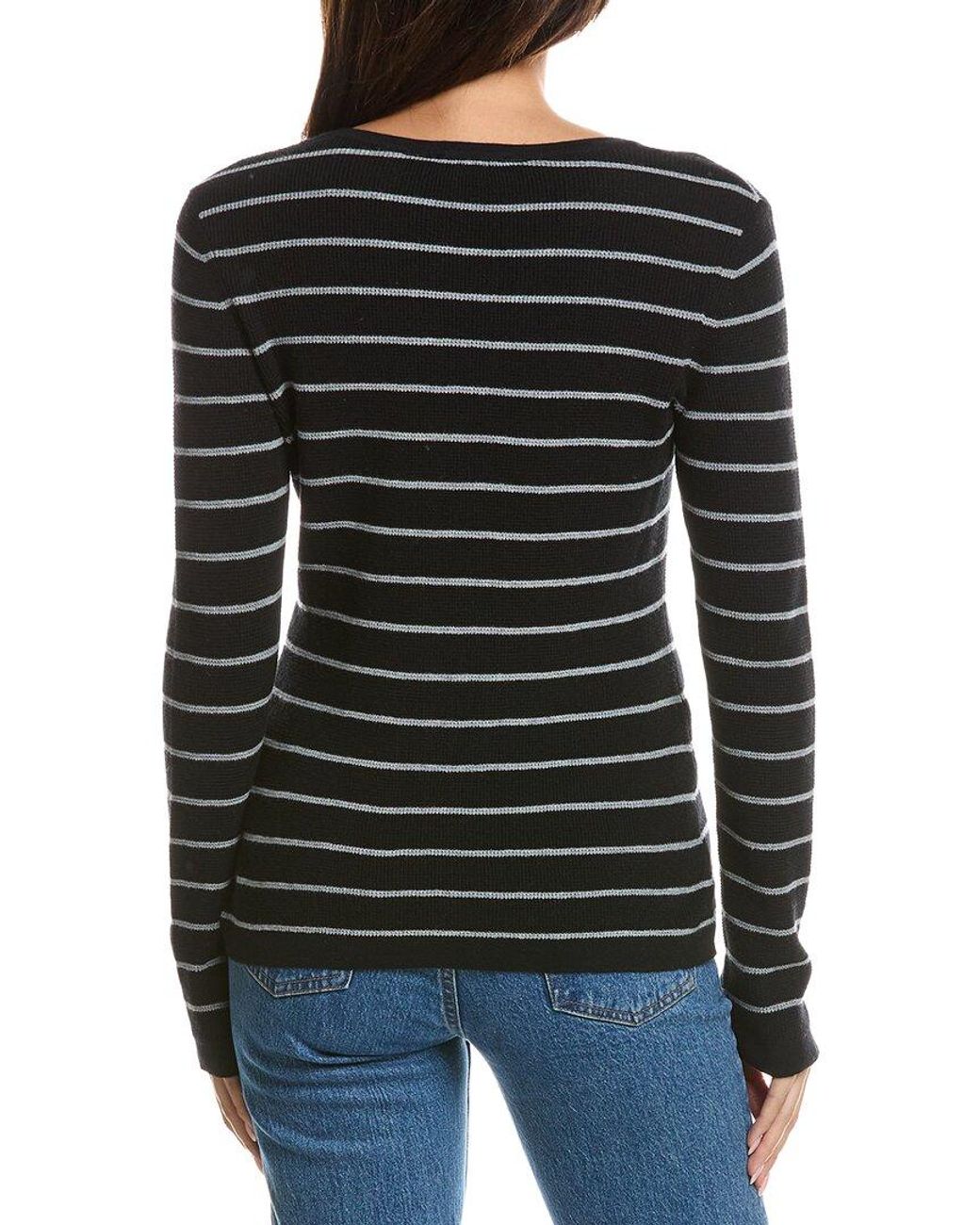 Forte Black Thermal Crewneck Cashmere-Blend Sweater