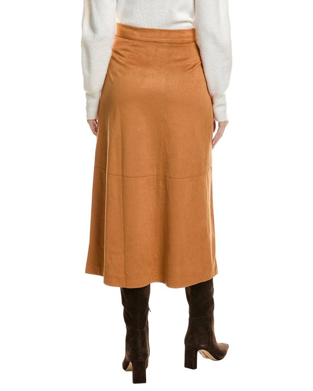 tyler boe Brown Maxine Fxs Midi Skirt