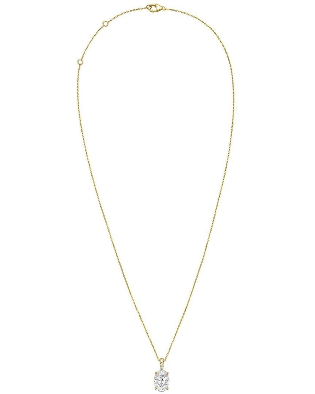 Diana M Metallic Diana M. 14K 5.20 Ct. Tw. Lab-Grown Diamond Pendant Necklace