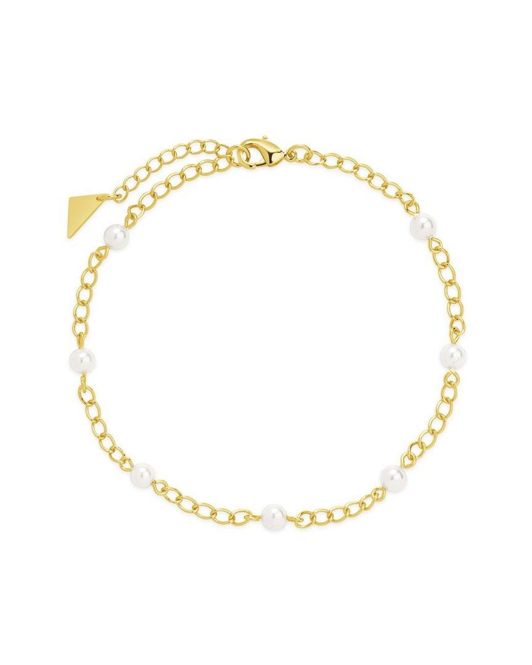 Sterling Forever Metallic 14K Plated Coast Chain Anklet