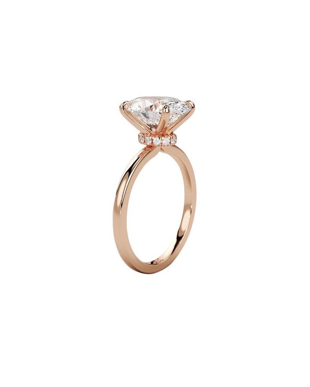 Lab Grown Diamonds White 14K Rose 3.00 Ct. Tw. Lab-Grown Diamond Ring