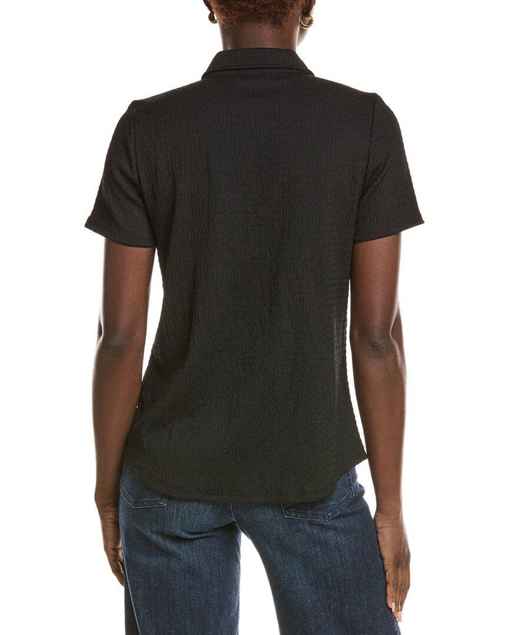 Jones New York Black Textured Shirt