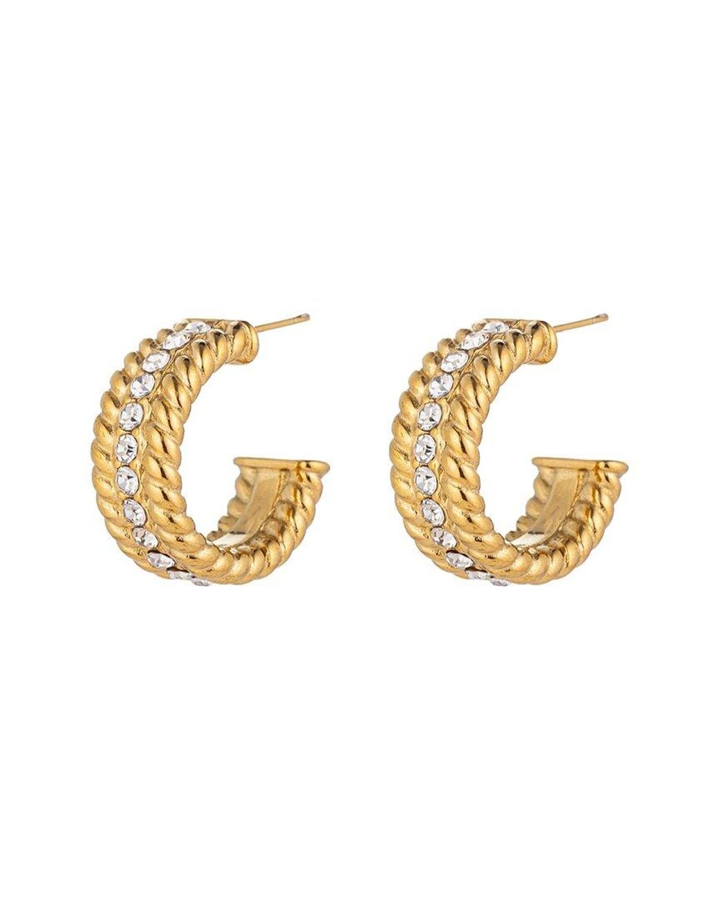 Eye Candy LA Metallic Cz Hoop Earring
