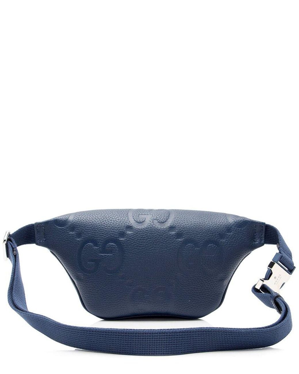 Gucci Blue Jumbo Gg Leather Belt Bag (Authentic Pre-Loved)