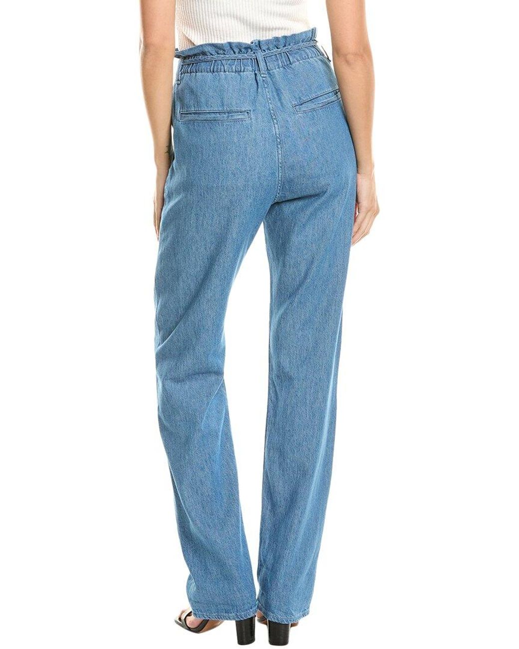 Rag & Bone Blue Dark Linen-Blend Straight Jean