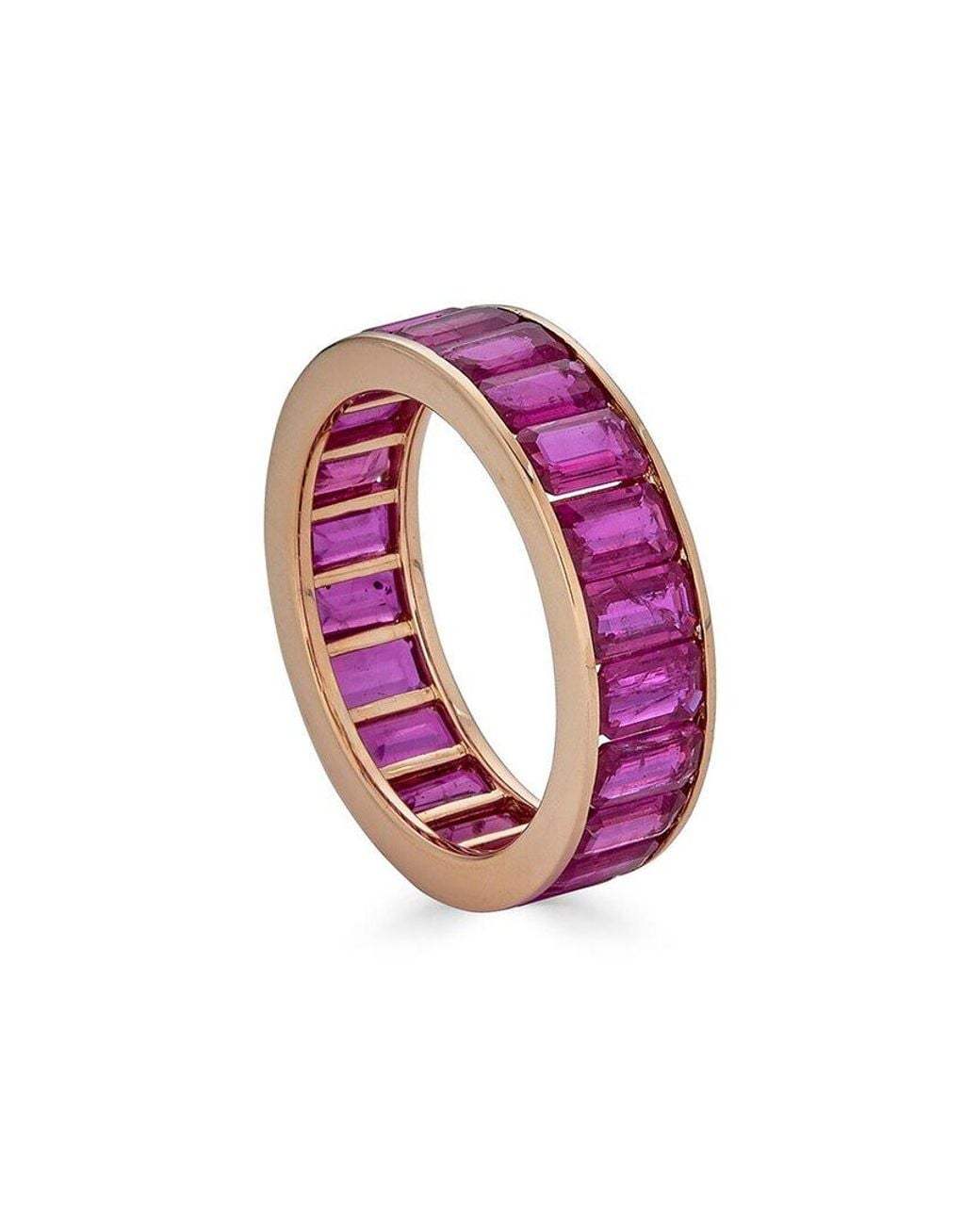Diana M Pink Fine Jewelry 18K Rose 5.98 Ct. Tw. Deep Sapphire Eternity Ring