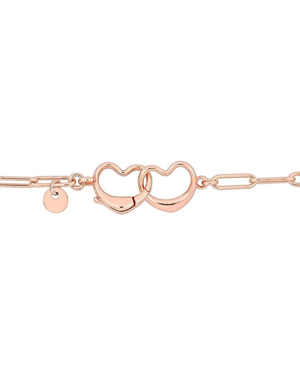 Italian Silver White Paperclip Link Bracelet