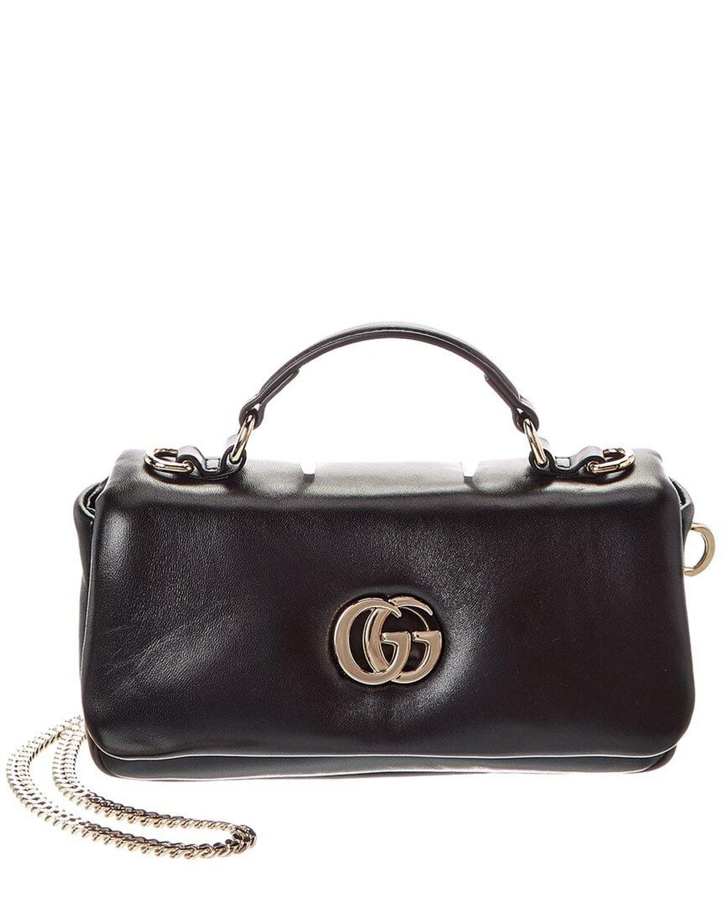 Gucci Black GG Milano Mini Leather Top Handle Bag