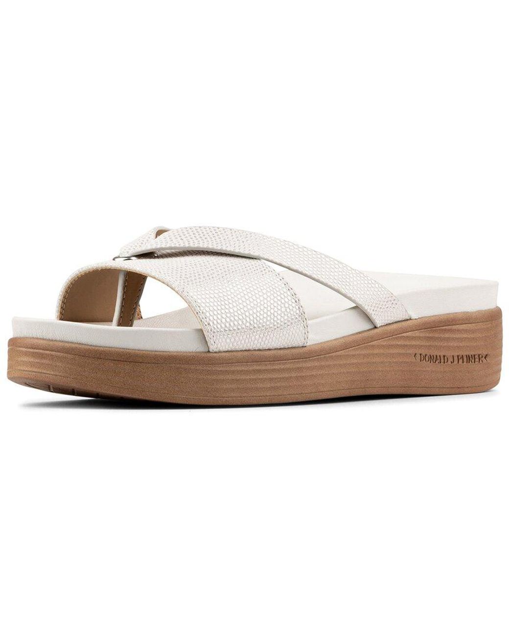 Donald J Pliner White Farrah Leather Sandal