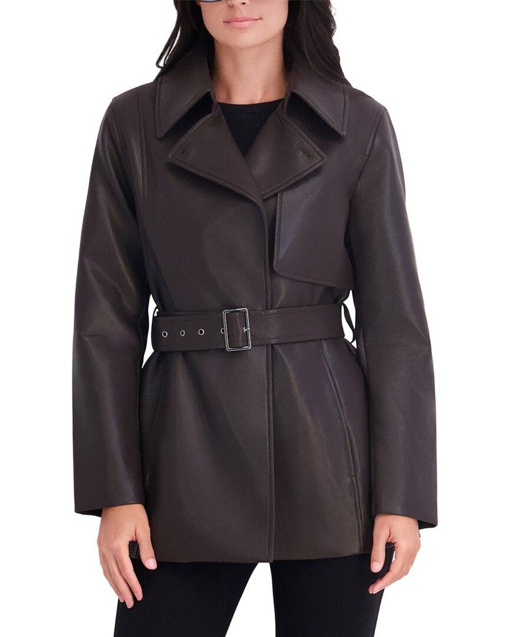 Kenneth Cole Black Faux Leather Jacket