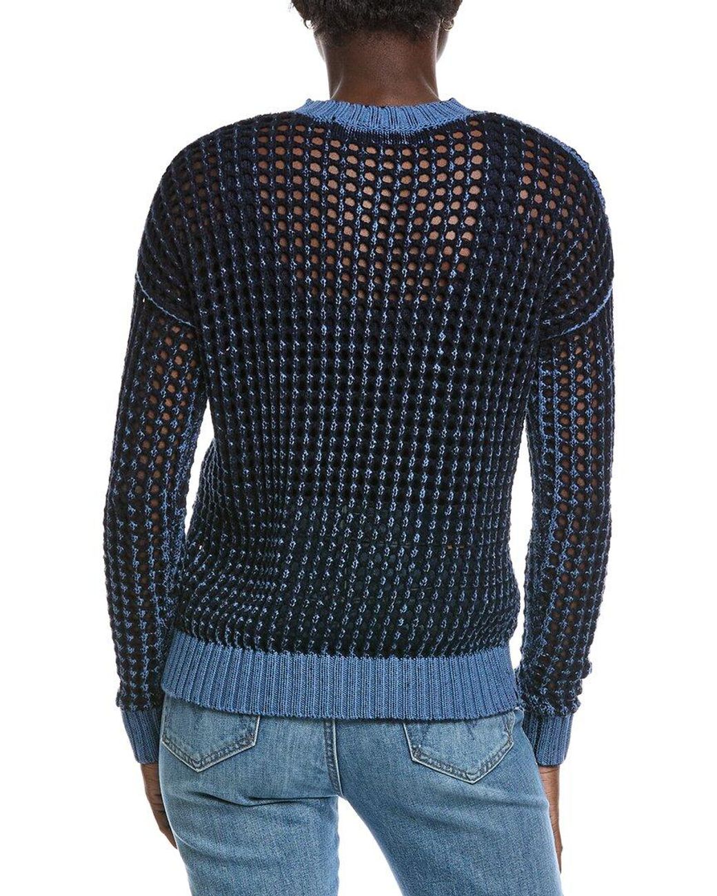 Autumn Cashmere Blue Chunky Mesh Sweater