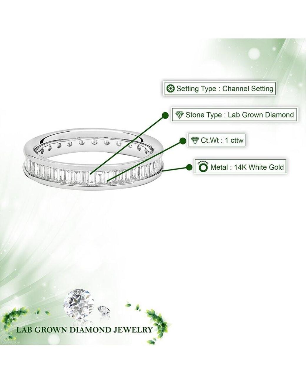 Amairah White 14K 1.00 Ct. Tw. Lab-Grown Diamond Eternity Ring