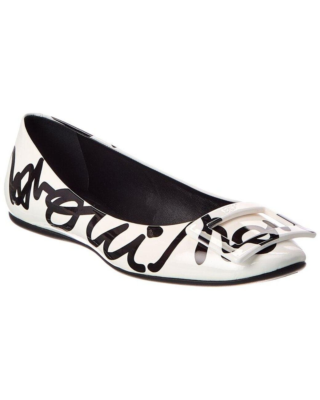 Roger Vivier Black Leather Flat