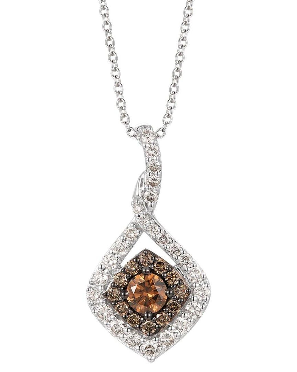 Le Vian White Natural Colored Diamonds 14K 1.33 Ct. Tw. Diamond Pendant Necklace