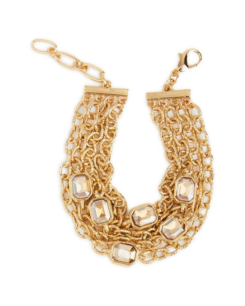 Saachi Metallic Crystal Cascade Chain Bracelet