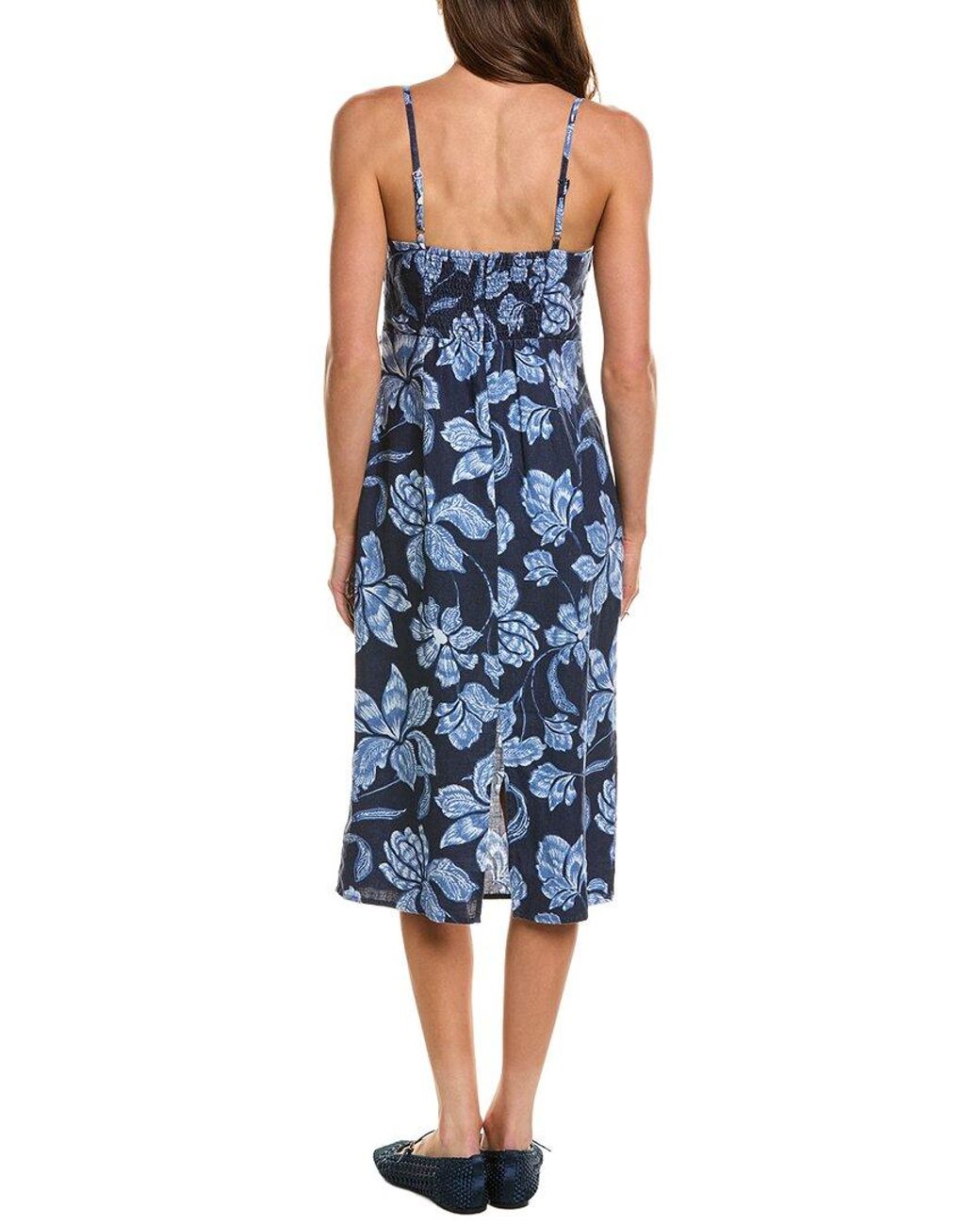 Madewell Blue Sharona Linen Midi Dress
