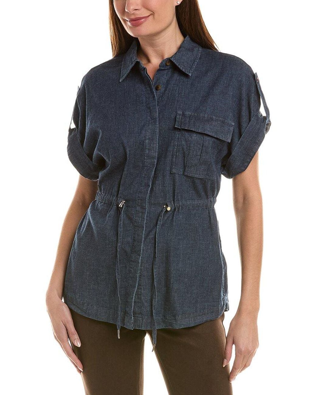 Jones New York Blue Denim Top