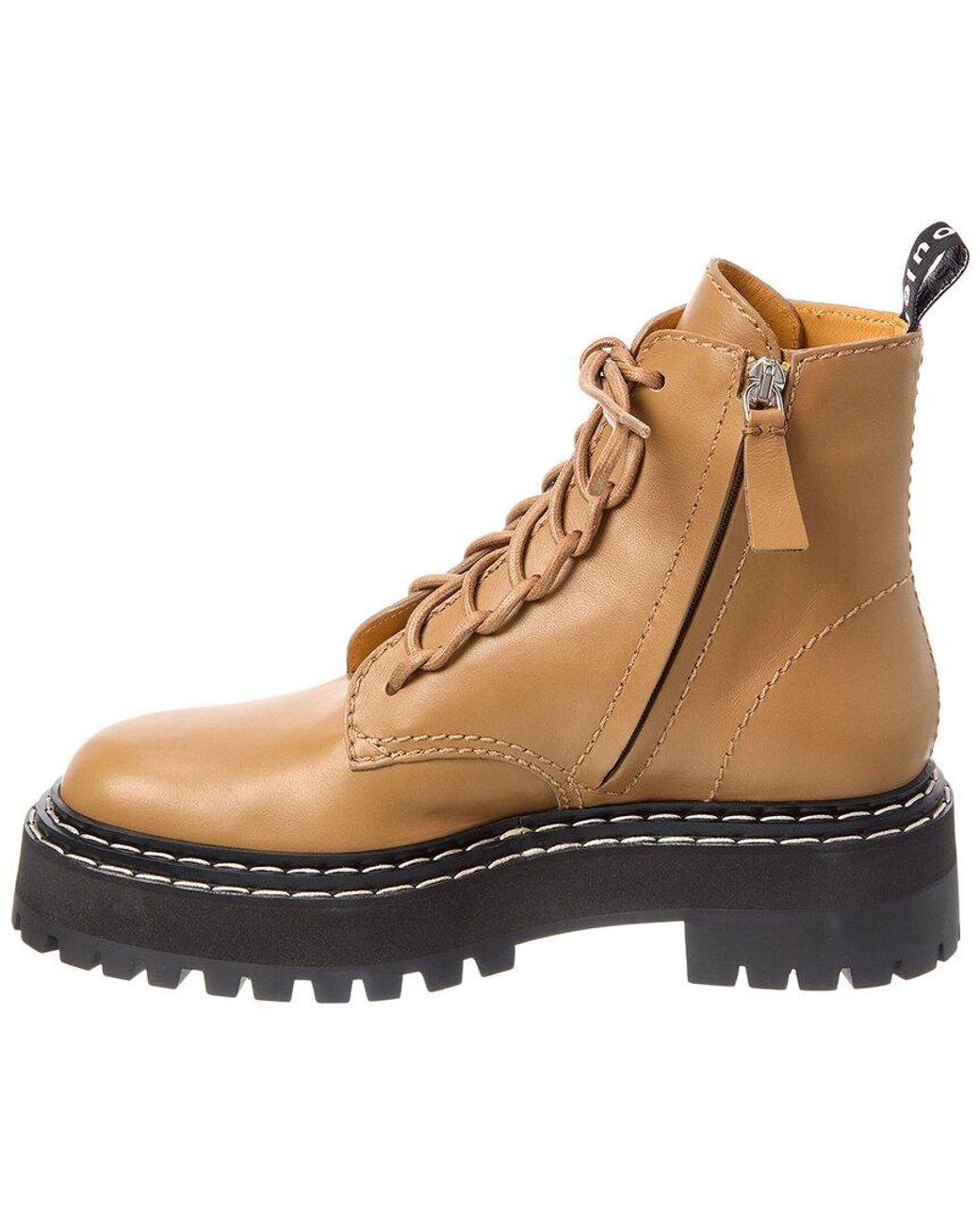 Proenza Schouler Natural Lug Lace-up Leather Boot