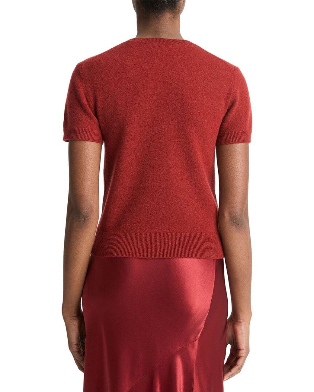 Vince Red Wool & Cashmere-Blend T-Shirt