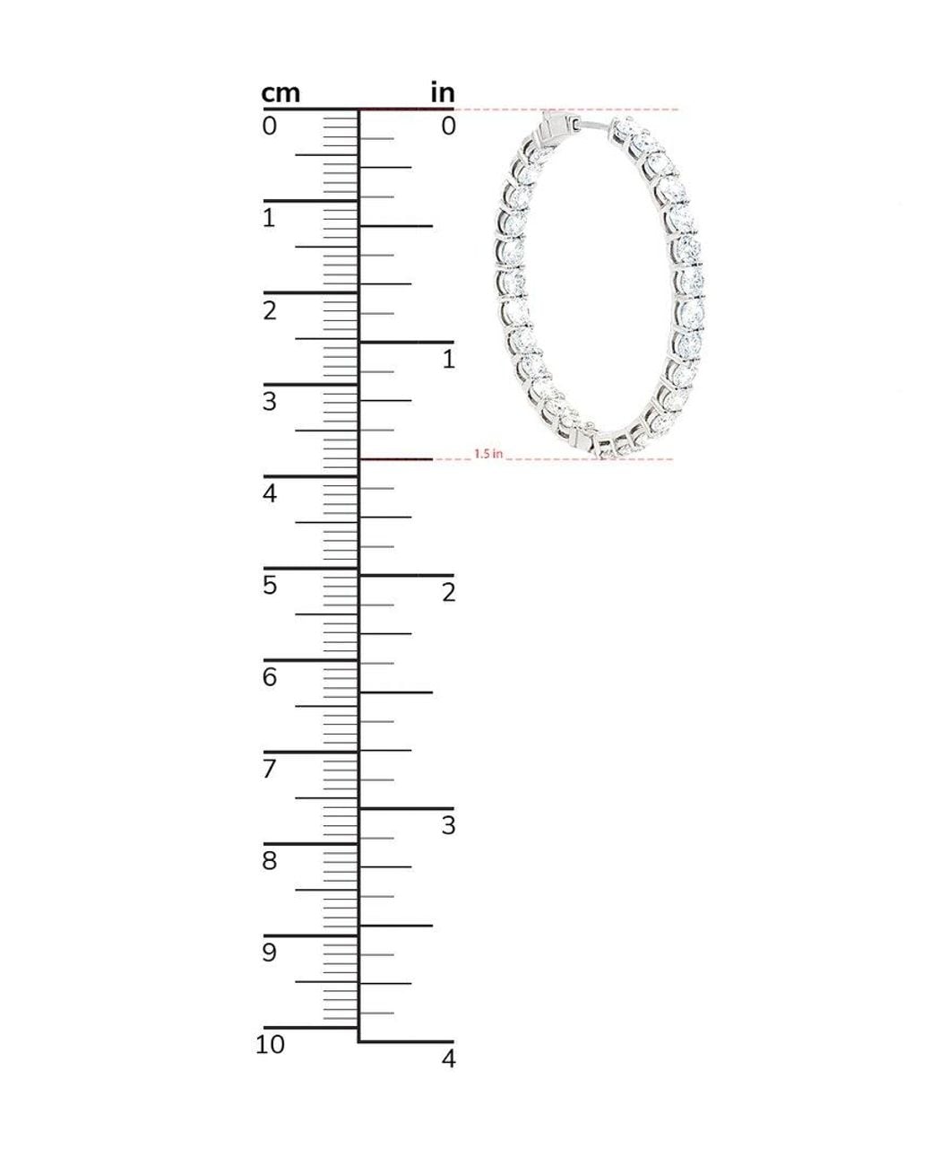 Diana M Multicolor Fine Jewelry 18k 11.00 Ct. Tw. Diamond Hoops