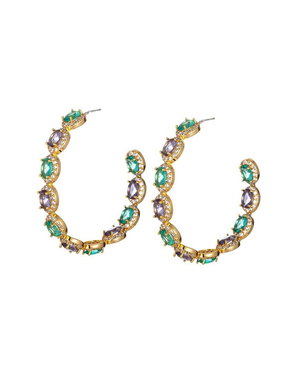 Eye Candy LA Metallic Cz Beatrice Loop Rainbow Earrings