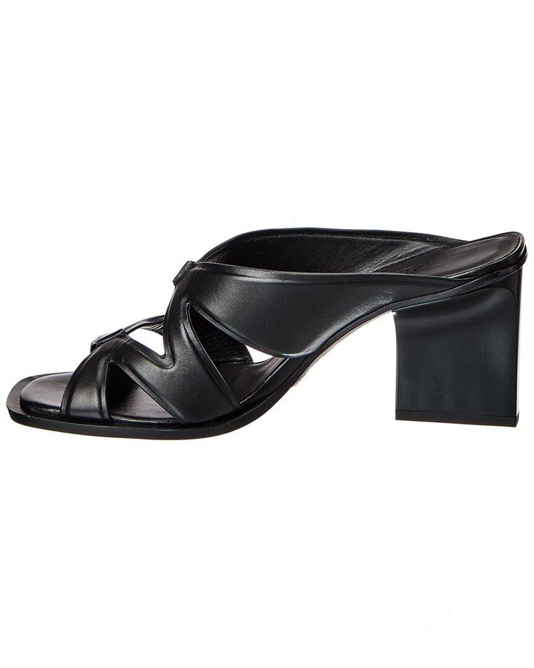 Max Mara Black Leather Sandal