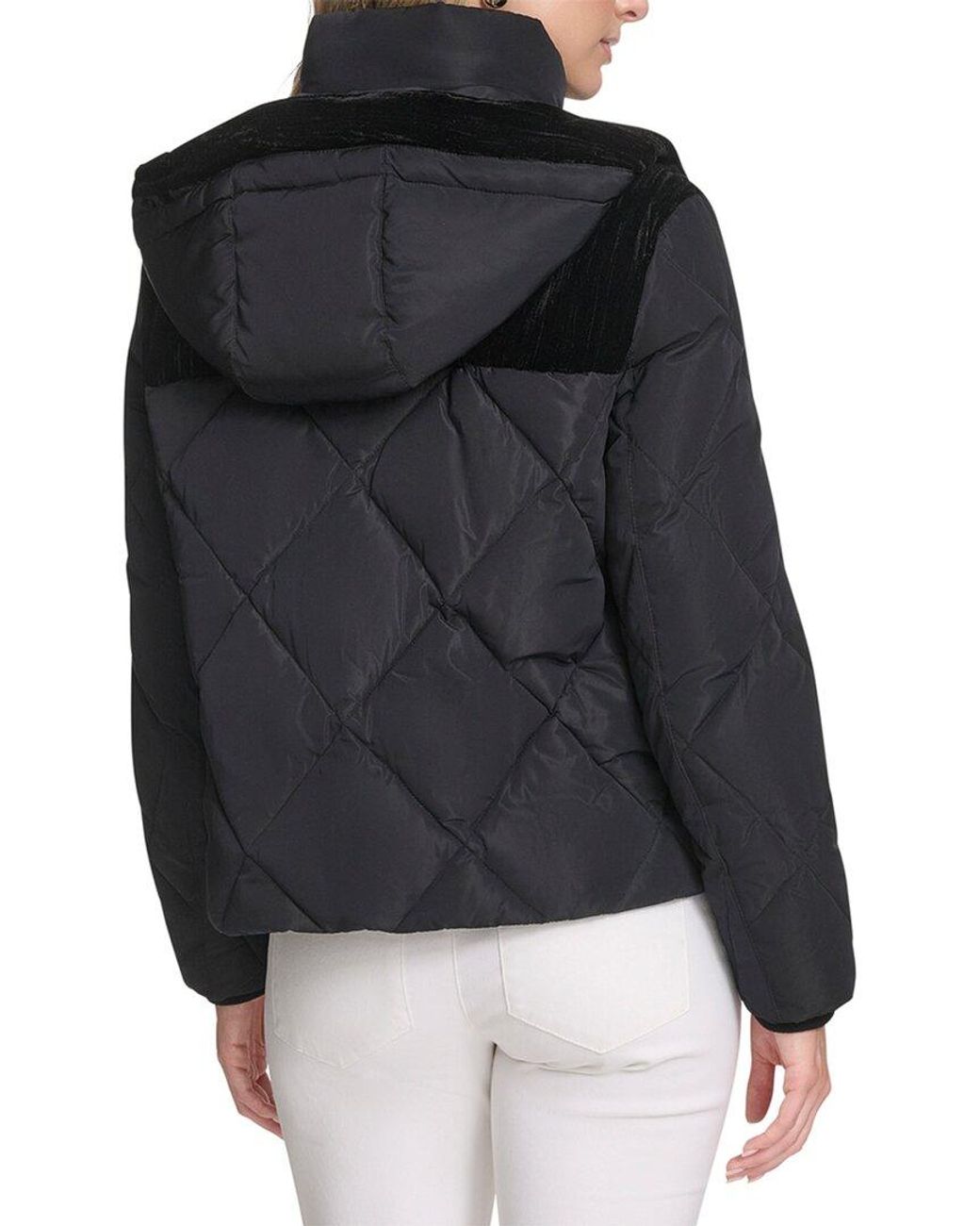 Andrew Marc Black Tayte Hooded Puffer Jacket