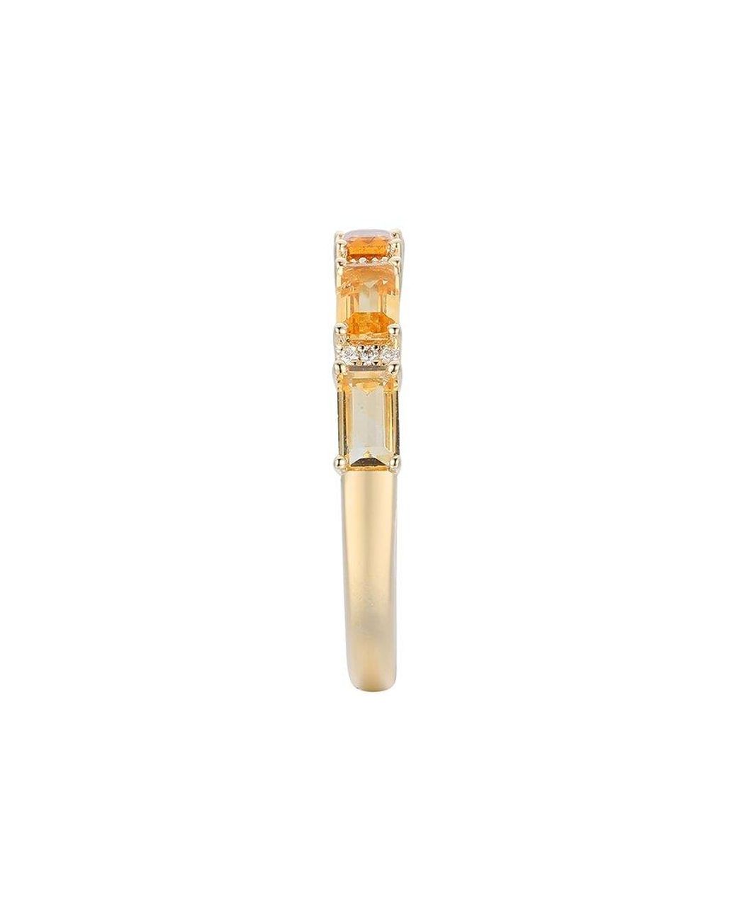 Gregg Ruth White 14K 1.18 Ct. Tw. Diamond & Citrine Ring