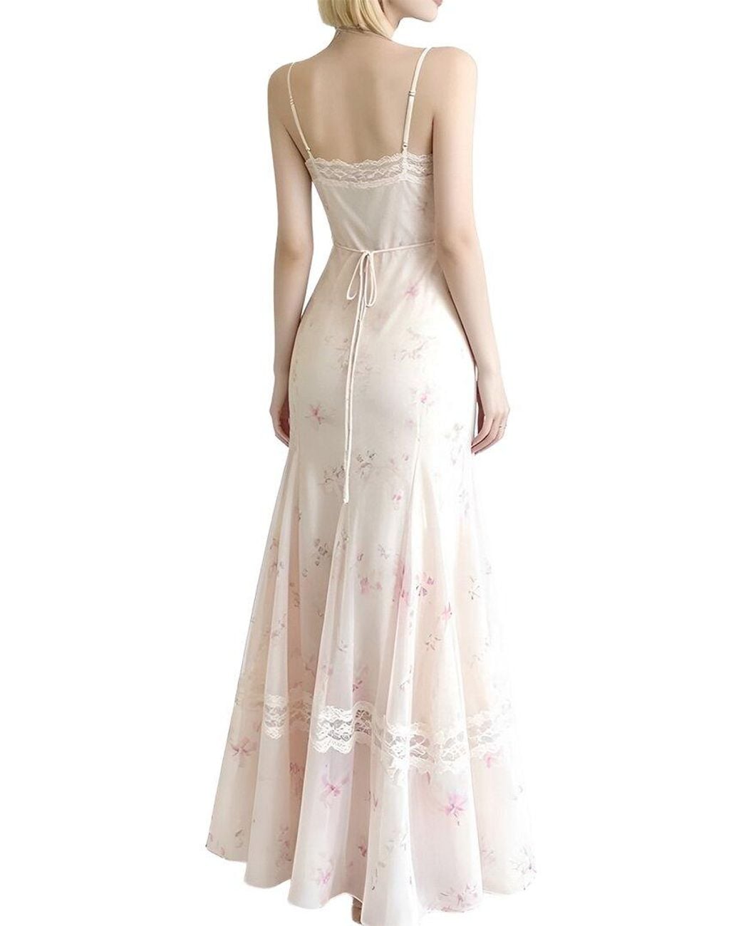 Linda Charm Natural Sleeveless Maxi Dress