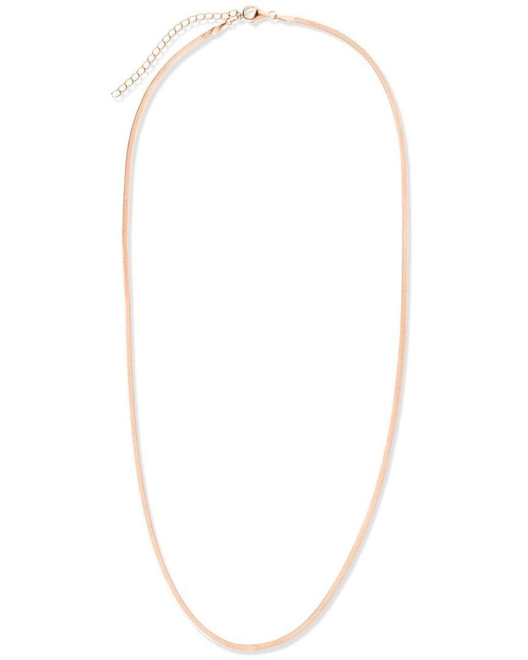 Sterling Forever White Herringbone Chain Necklace