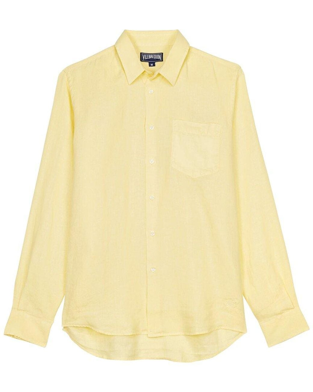 Vilebrequin Yellow Solid Linen Shirt for men