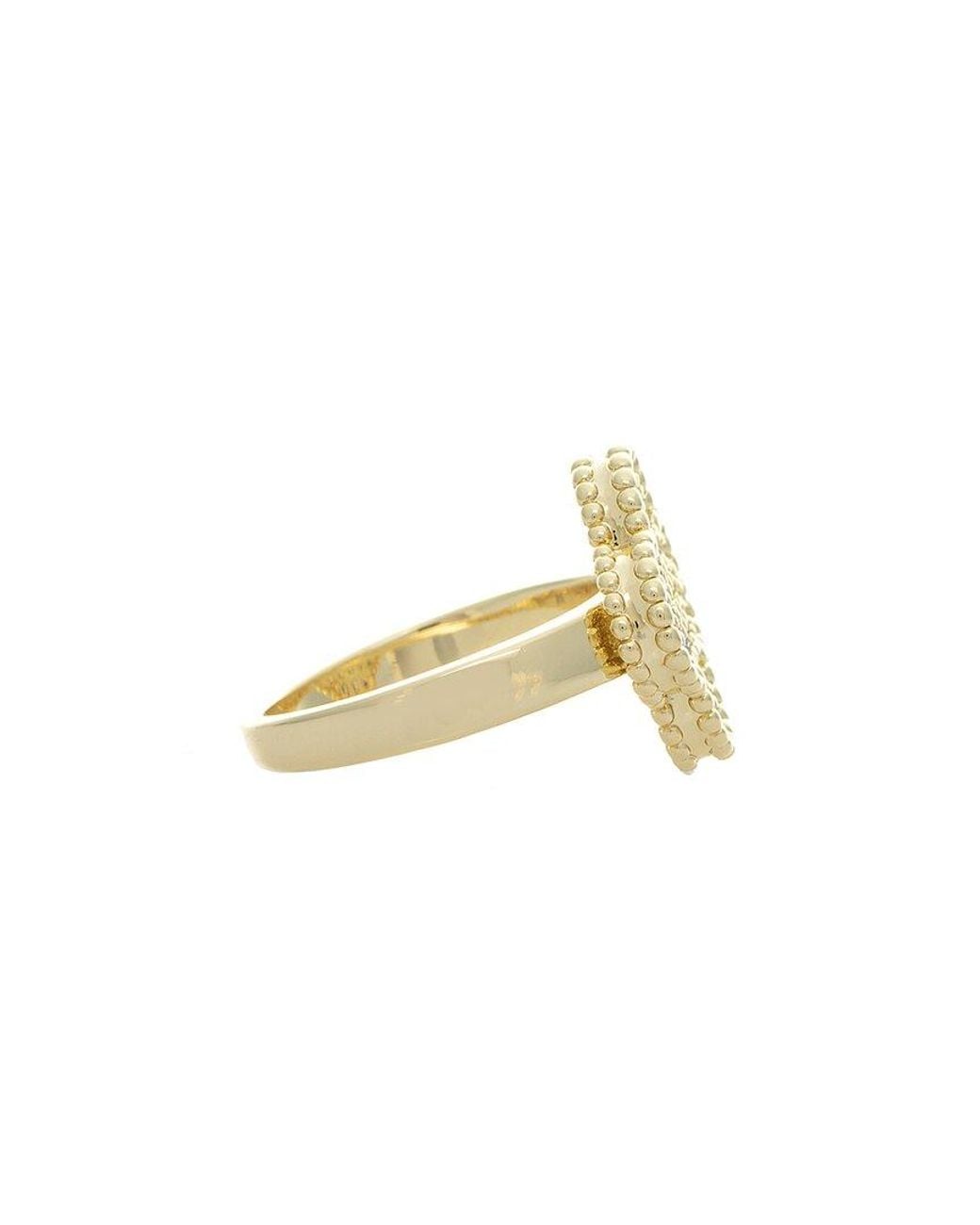 Rivka Friedman Metallic 18K Plated Cz Clover Ring
