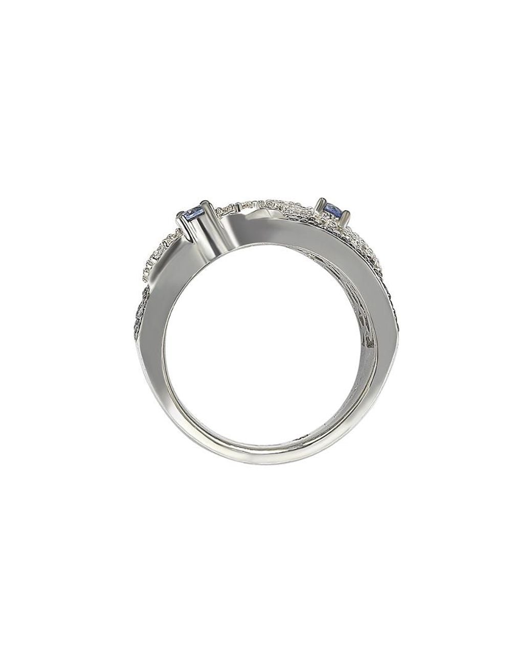 Suzy Levian Gray Silver 1.62 Ct. Tw. Sapphire Ring