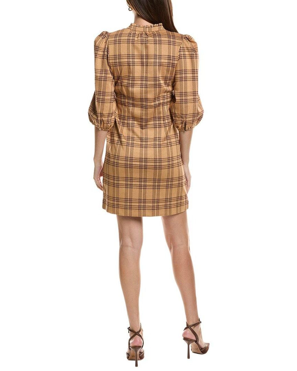tyler boe Natural Sherri Knit Plaid Dress