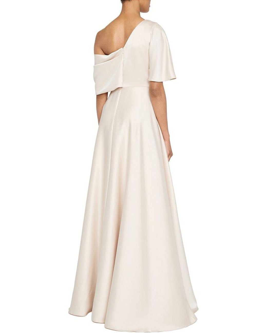 THEIA Natural Alessandra Asymmetrical Gown