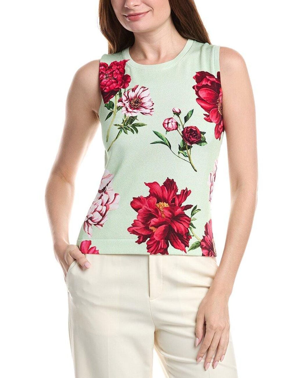 Oscar de la Renta Red Tank Top