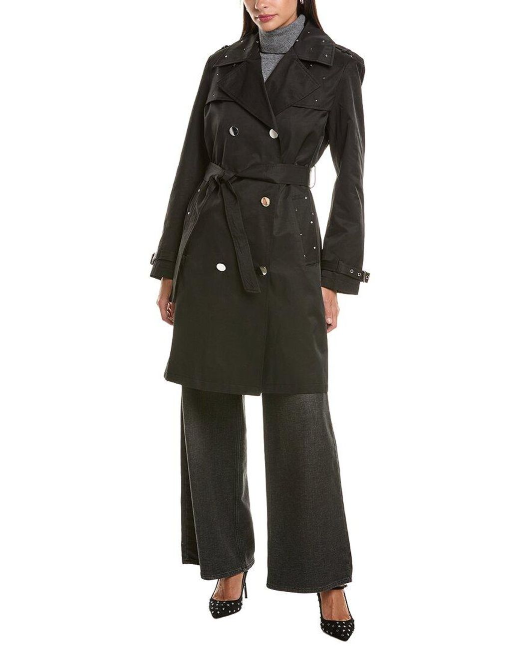 Cece Black Studs Trench Coat