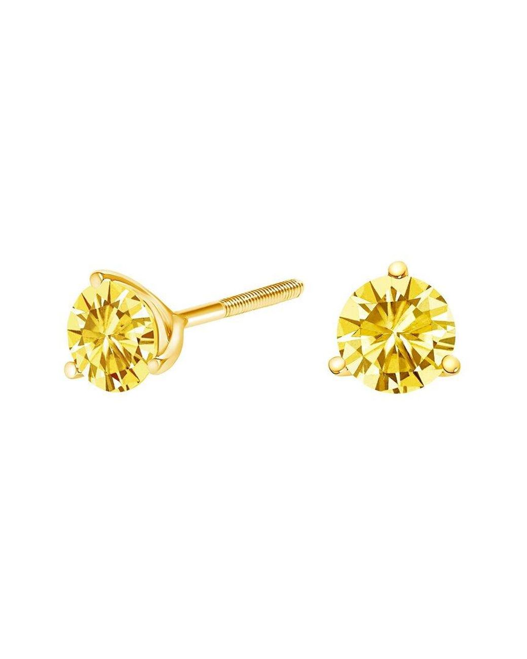 Haus of Brilliance Yellow 14K 1.50 Ct. Tw. Lab-Grown Diamond Stud Earrings