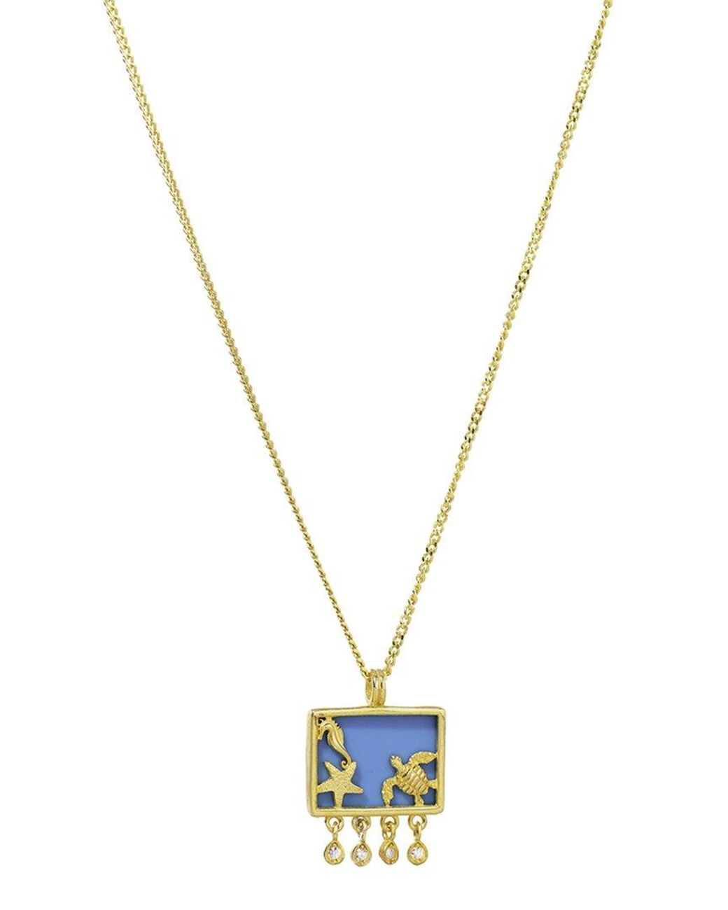 Ebru Jewelry Blue Pendant Necklace