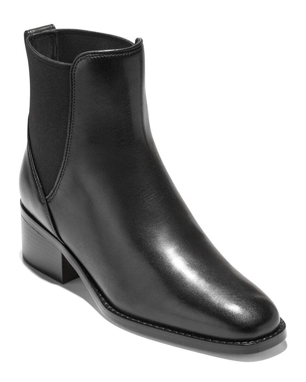 Cole Haan Black Evalina Chelsea Leather Bootie