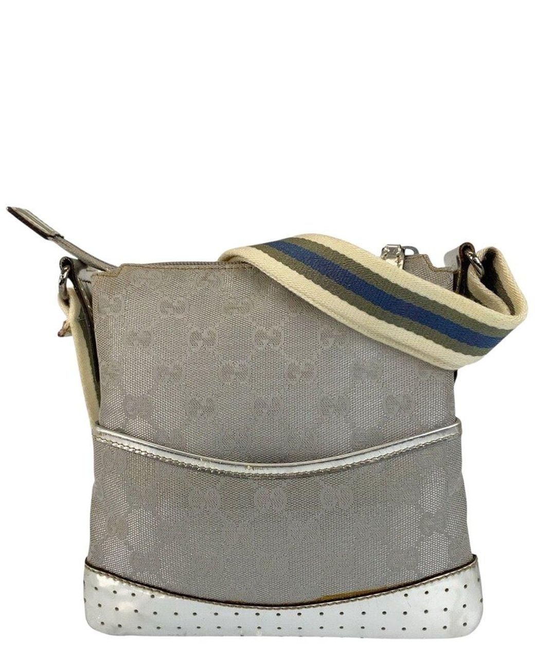 Gucci Gray Gg Canvas Sherry Line Crossbody (Authentic Pre-Loved)