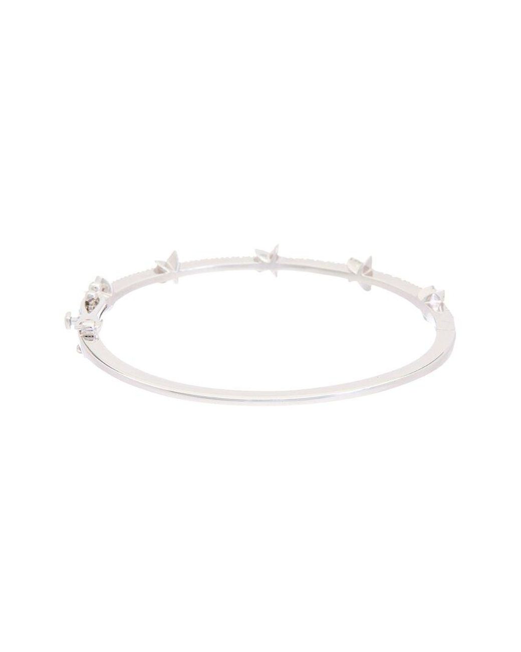 Juvell White 18K Plated Cz Star Bangle Bracelet