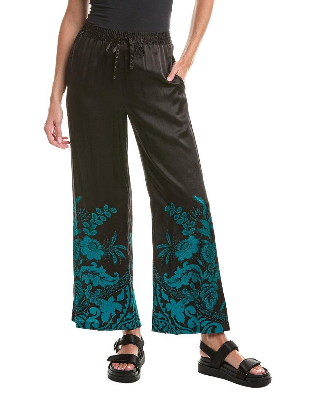 Johnny Was Green Yasmin Silk-Blend Pant