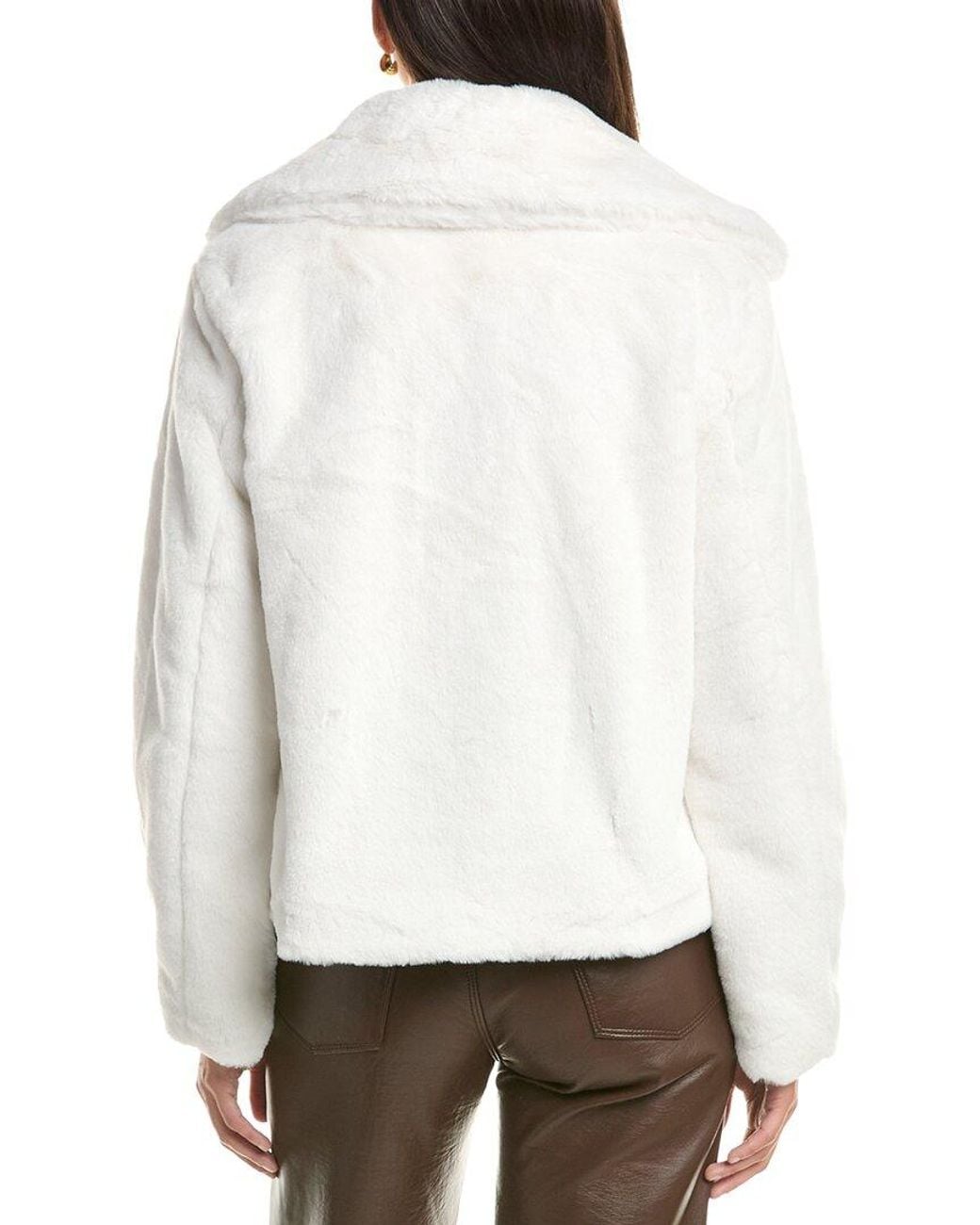 Cece White Faux Fur Jacket
