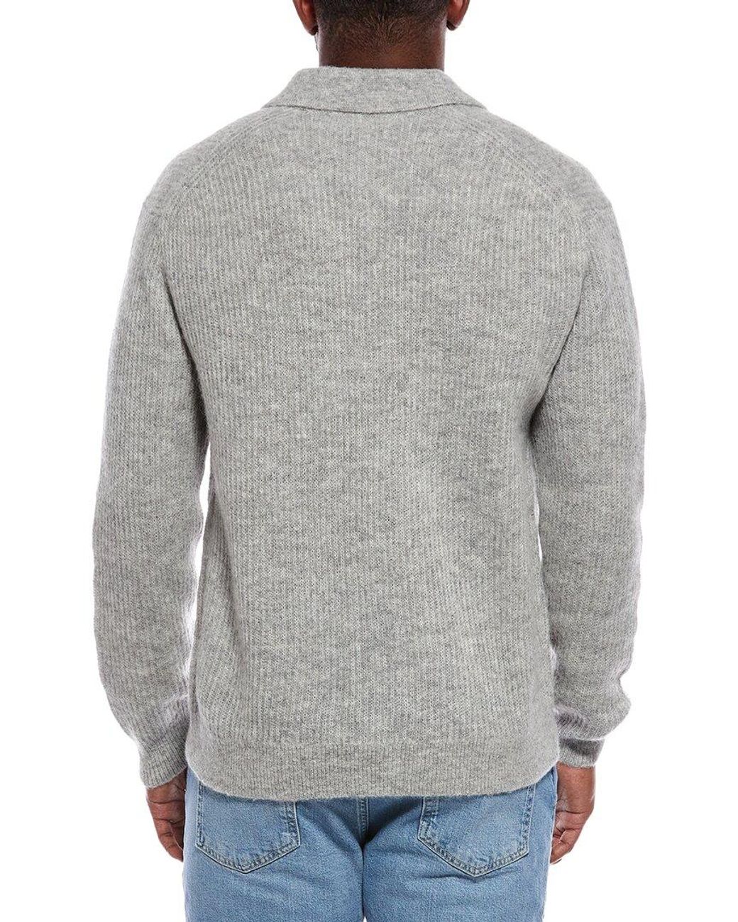 Madewell Gray Alpaca & Wool-Blend Polo Sweater for men
