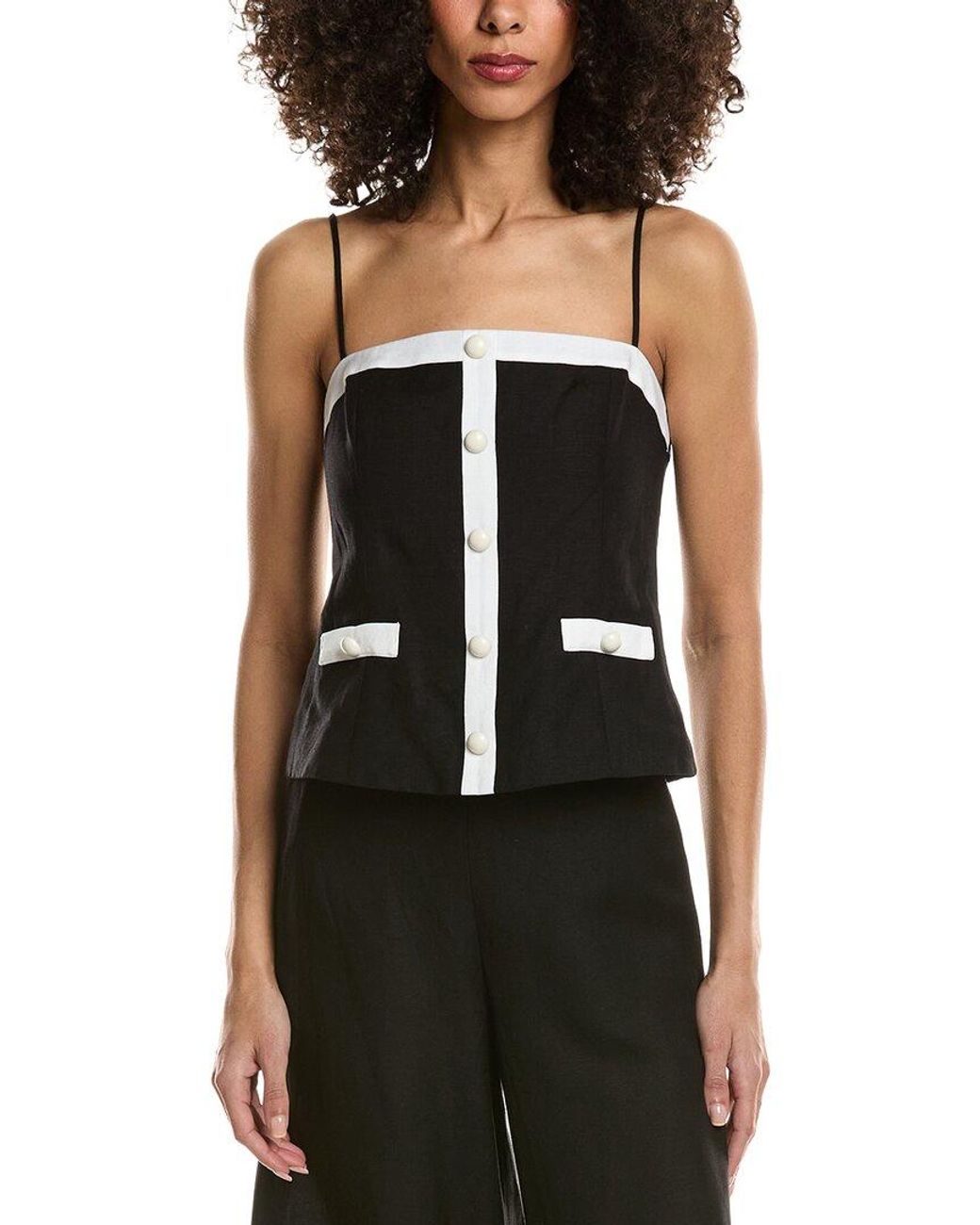 Jonathan Simkhai Black Eleanor Cami Top