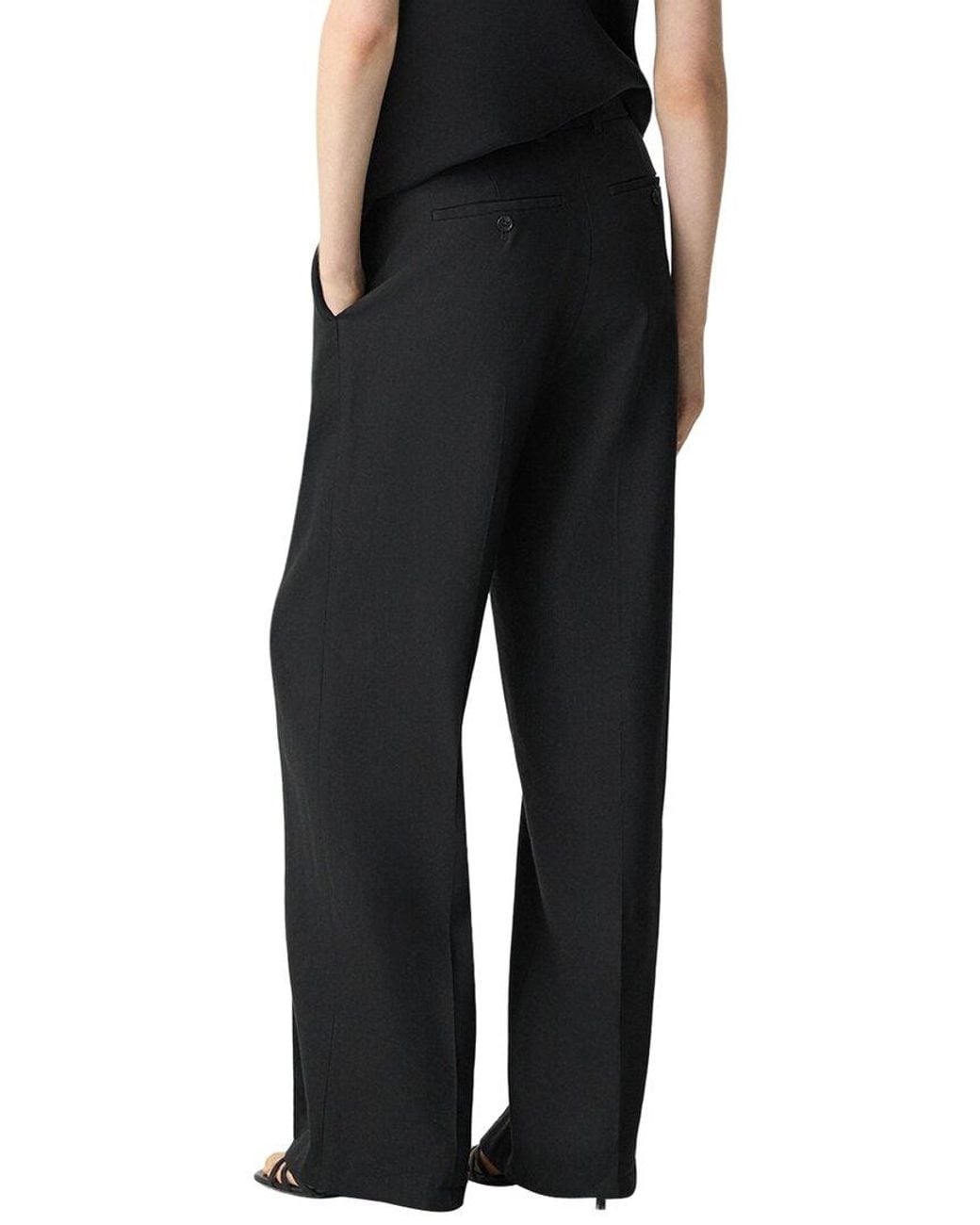 Theory Black Linen-Blend Trouser